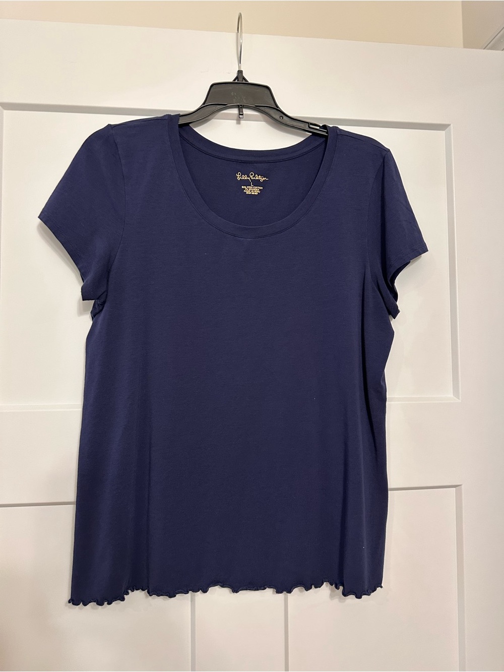 Lilly Pulitzer Navy Short Sleeve Scoop Neck Top
